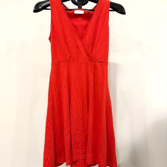 New York & Company Red Sleeveless V-Neck A-Line Dress Size Small - Picture 2 of 7